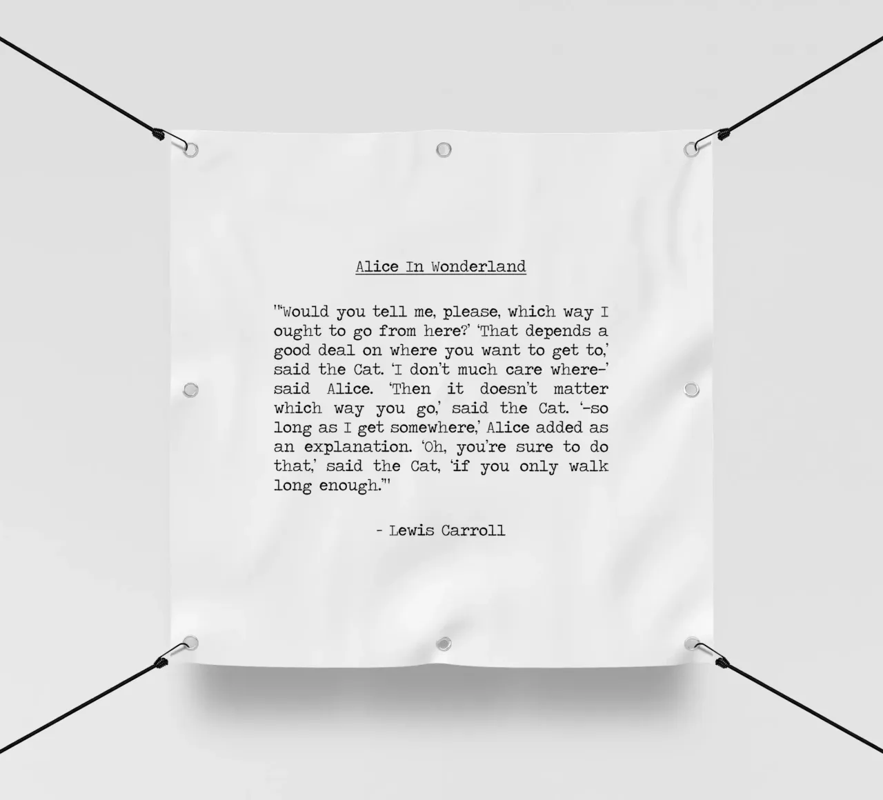 Non importa da che parte vai Stregatto Alice citazione telo in pvc da Summer Soul Co. - Quotes