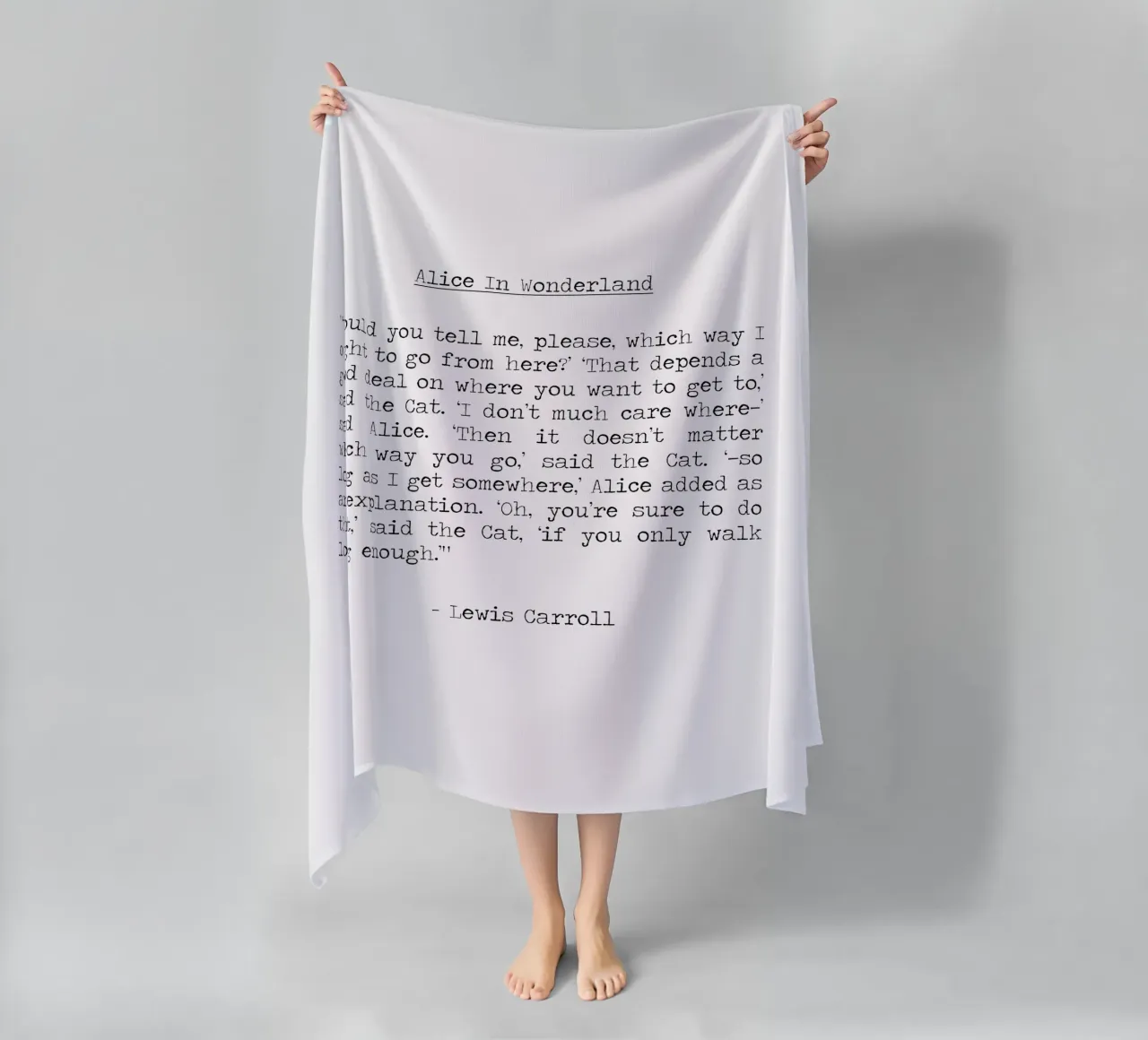 It doesn't matter which way you go Cheshire Cat Alice quote beach towel by Summer Soul Co. - Quotes