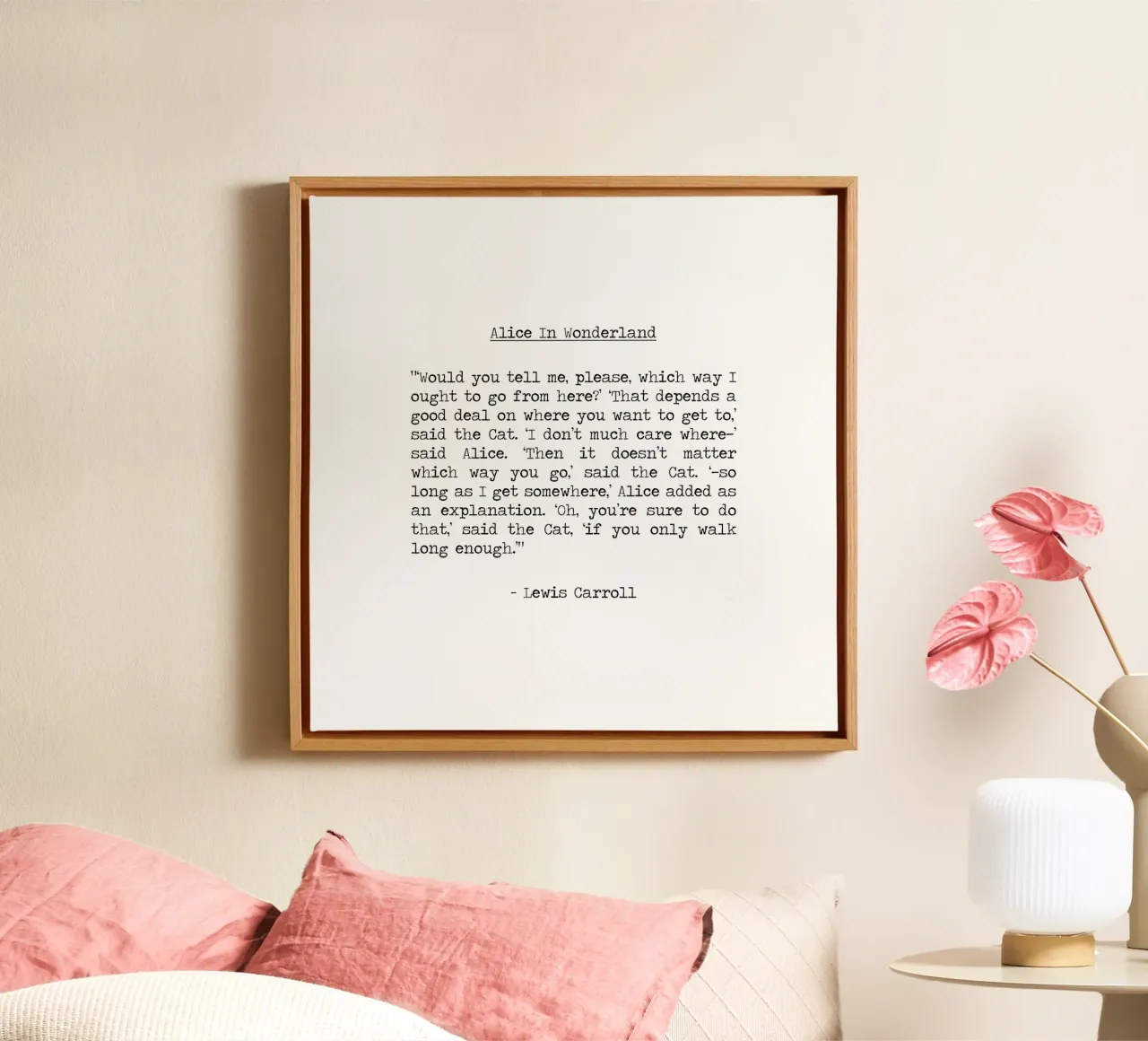 It doesn't matter which way you go Cheshire Cat Alice quote canvas by Summer Soul Co. - Quotes