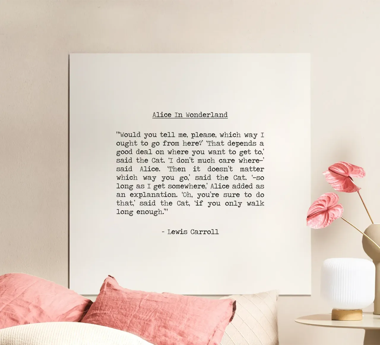 It doesn't matter which way you go Cheshire Cat Alice quote hahnemühle by Summer Soul Co. - Quotes