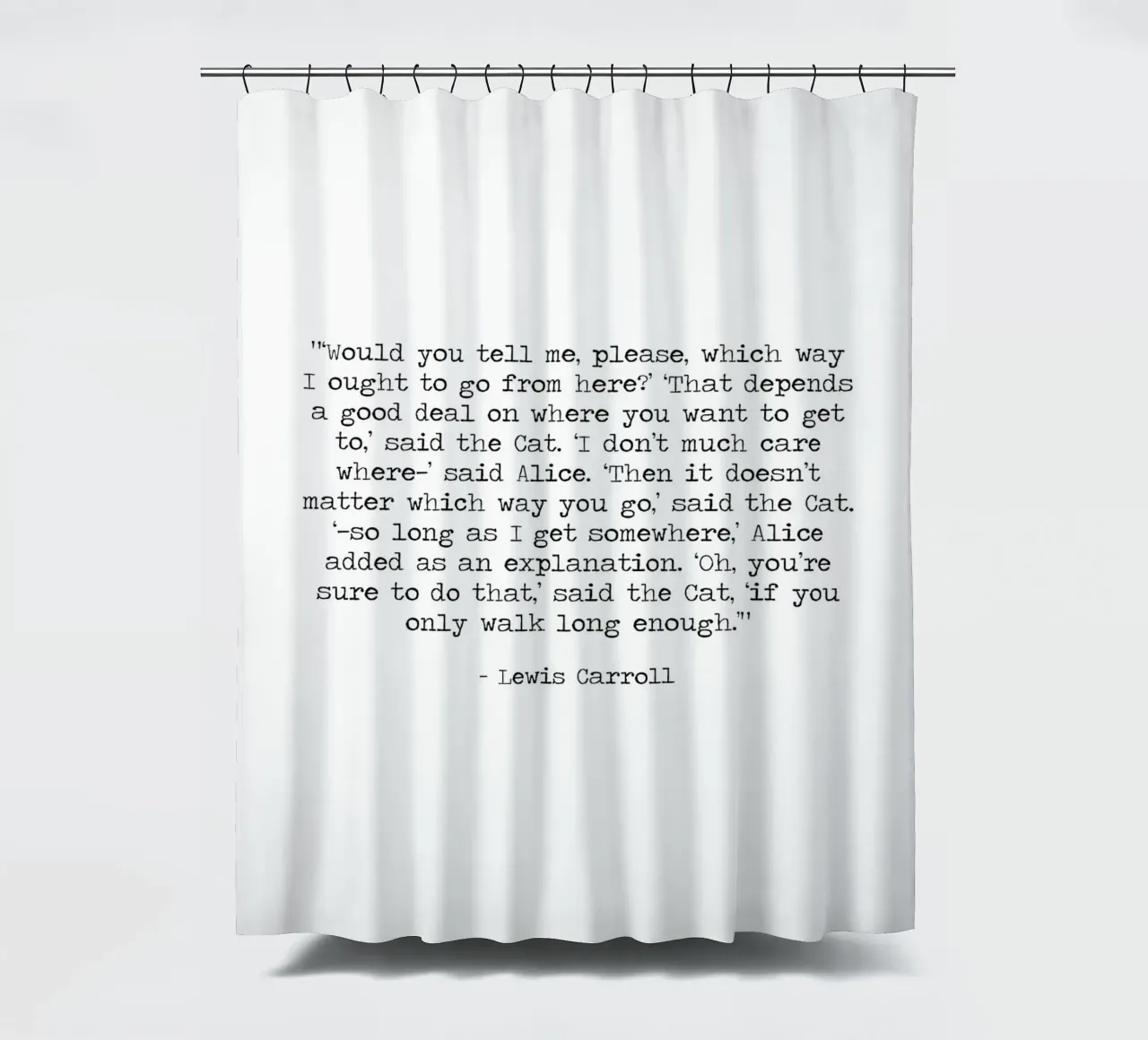 Non importa da che parte vai - Stregatto Alice Citazione tenda da doccia da Summer Soul Co. - Quotes