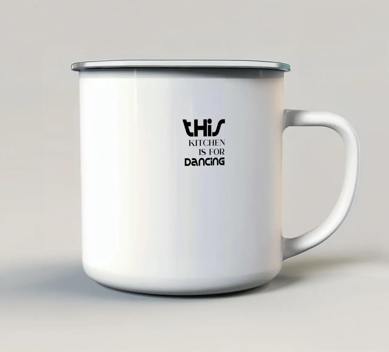 Questa cucina è per ballare Semplice tipografia minimalista tazza in smalto da YV TYPOGRAPHY