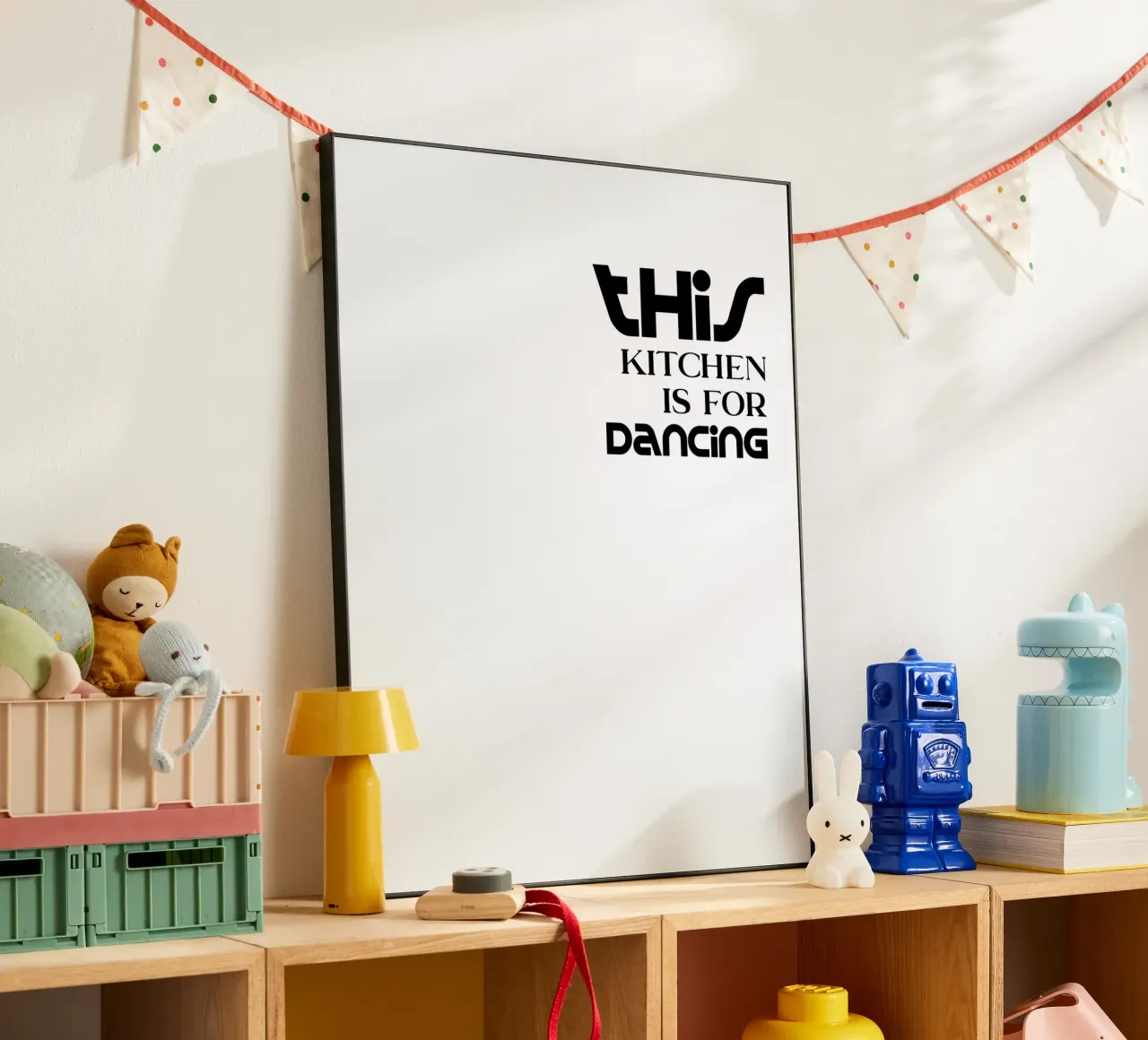 Questa cucina è per ballare Semplice tipografia minimalista alluminio dibond da YV TYPOGRAPHY