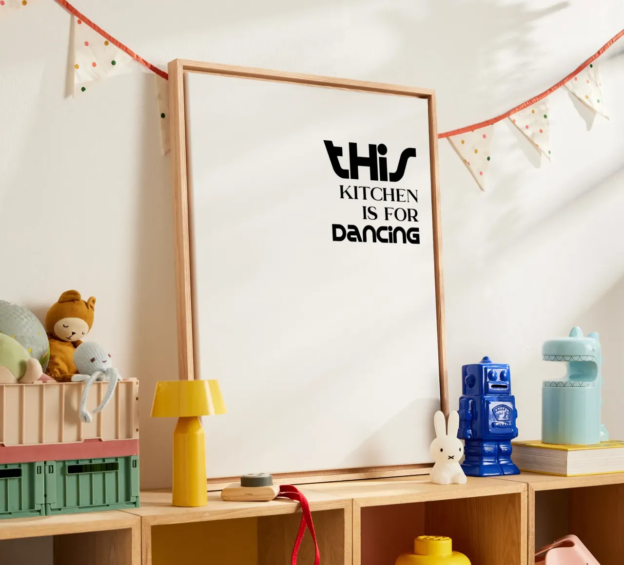 This Kitchen Is For Dancing Simple Minimalist Typography canvas with Floater frame by YV TYPOGRAPHY