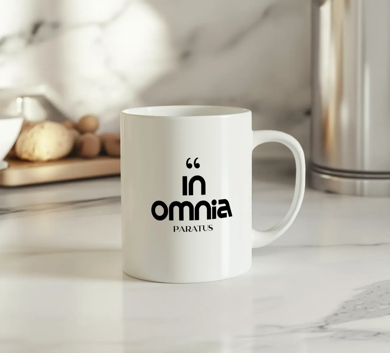 In Omnia Paratus Tipografia moderna e minimalista tazza in ceramica da YV TYPOGRAPHY