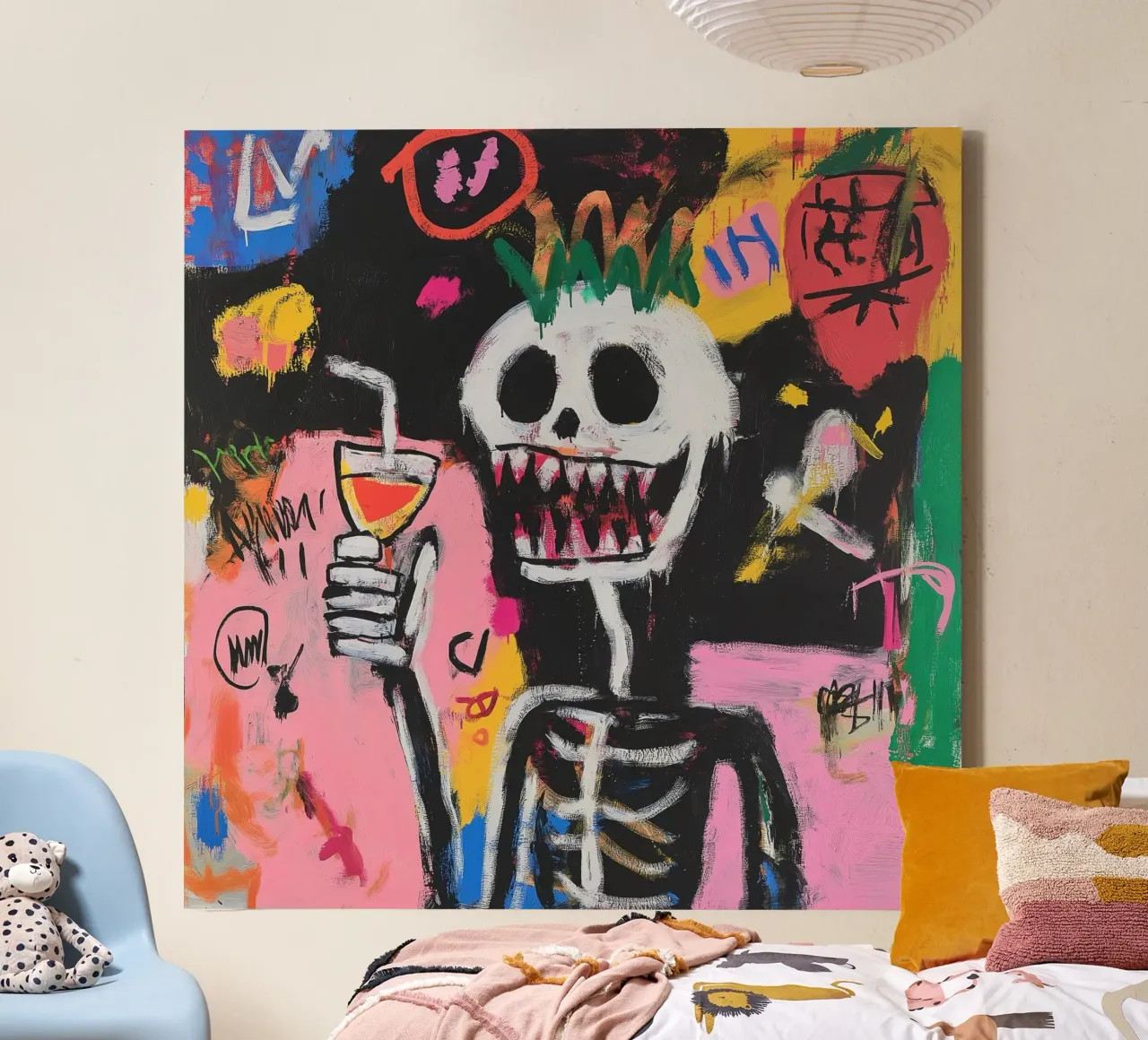 Drankjes en botten canvas met Baklijst van Art Center