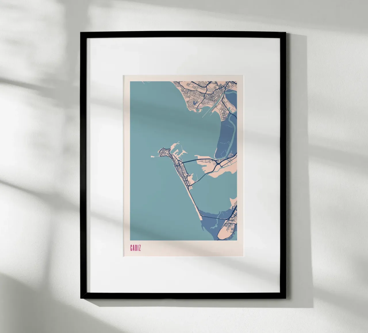 Cádiz, il bordo della Spagna poster con telaio in legno da MOOODZART