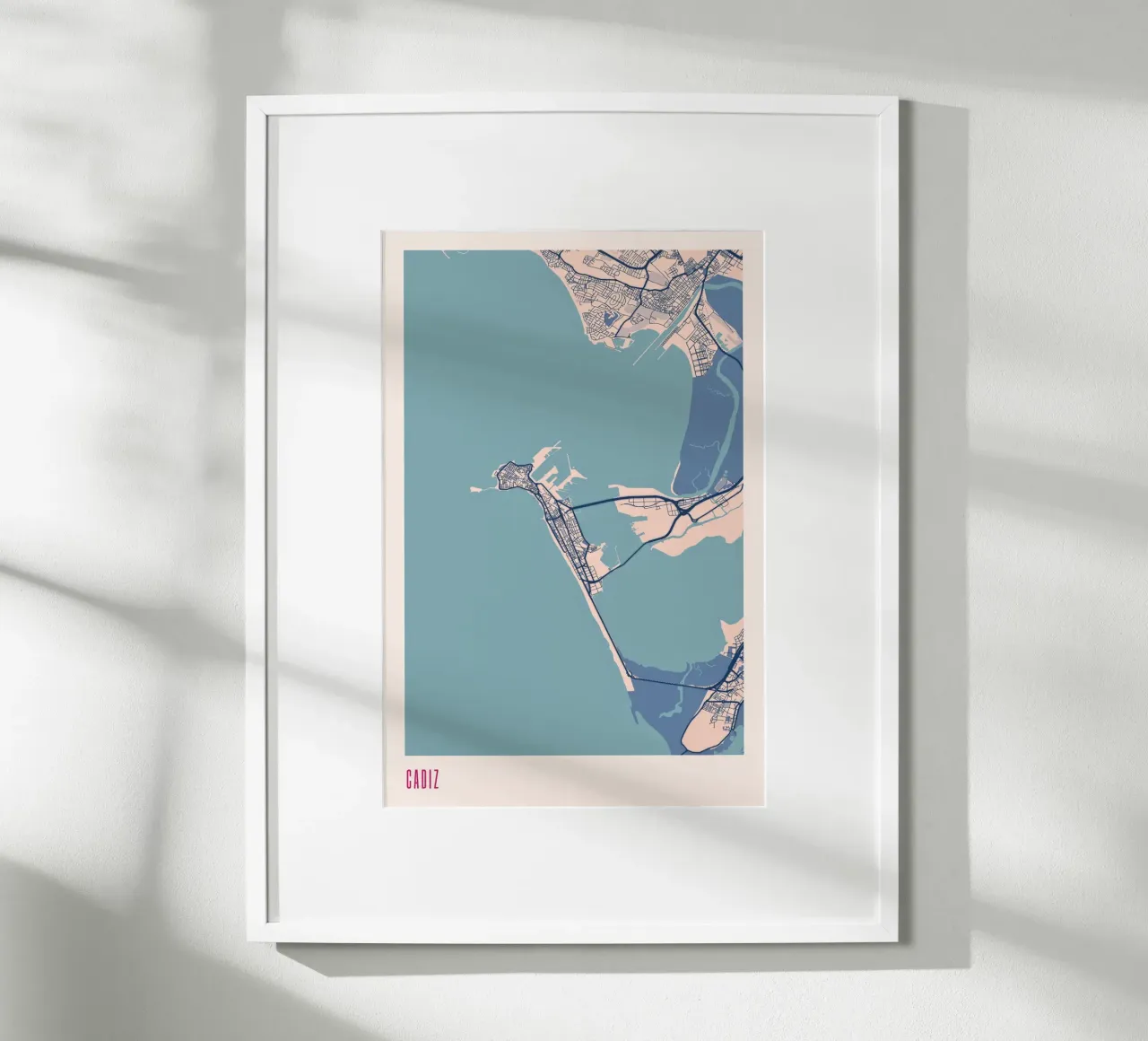 Cádiz, il bordo della Spagna poster con telaio in legno da MOOODZART