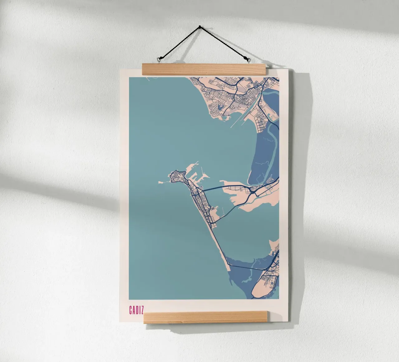 Cádiz, il bordo della Spagna poster con telaio in legno da MOOODZART