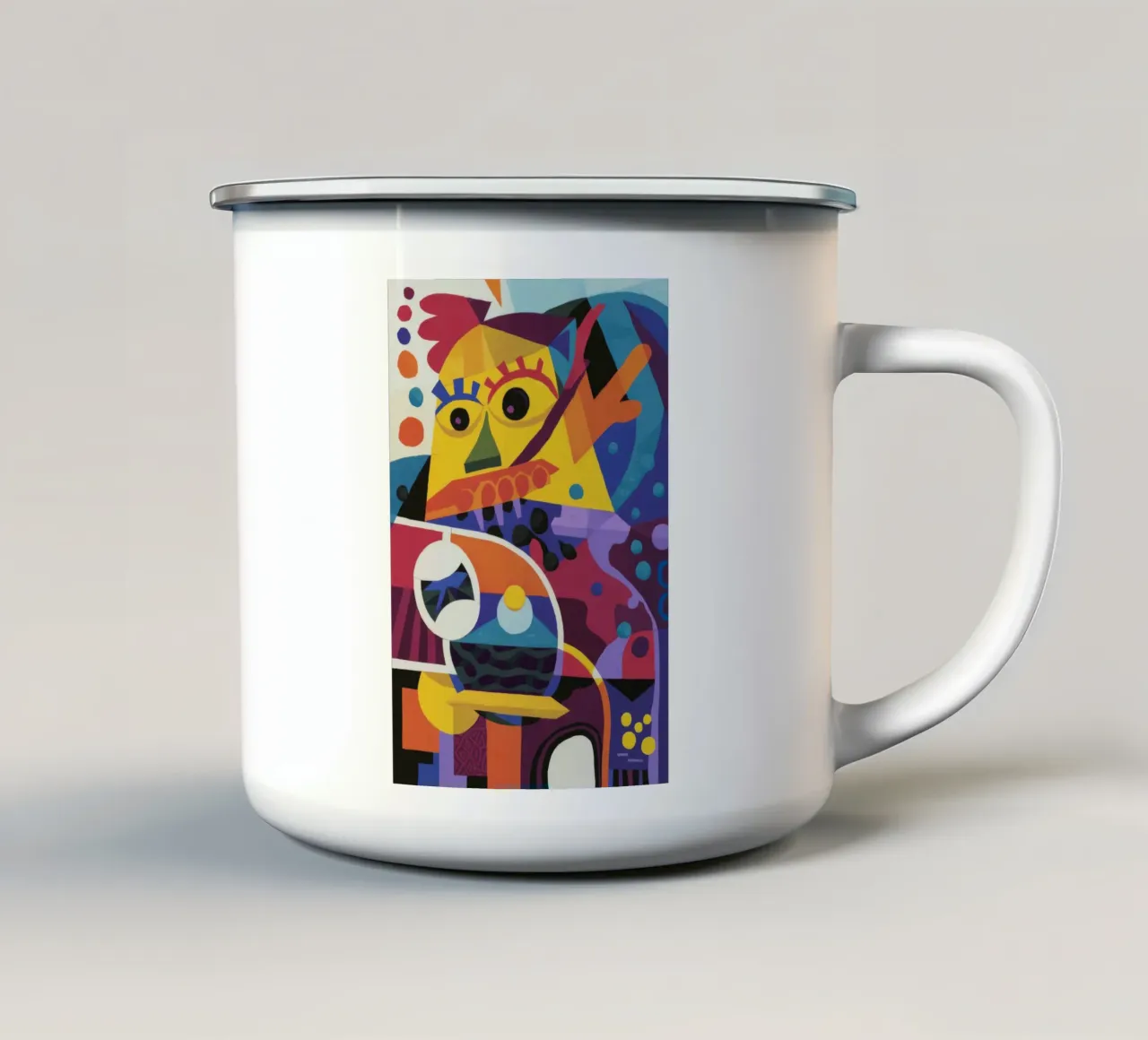 Gatto cubista tazza in smalto da Monarco Virtuoso