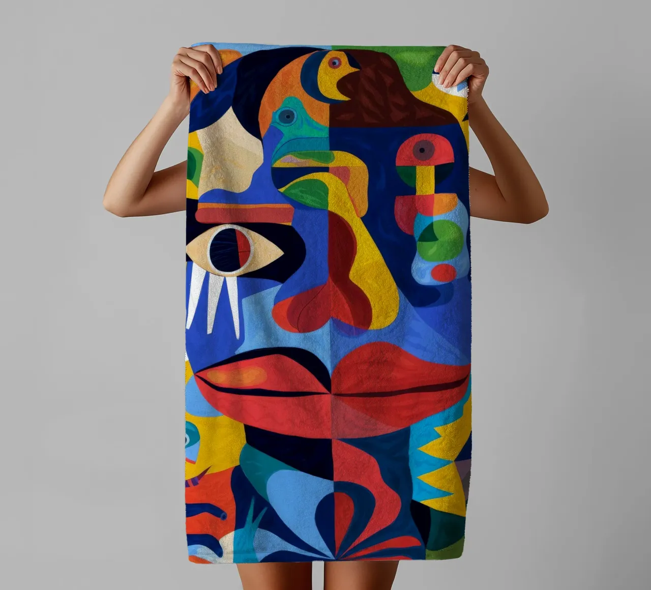 Fragmented Faces towel by Monarco Virtuoso