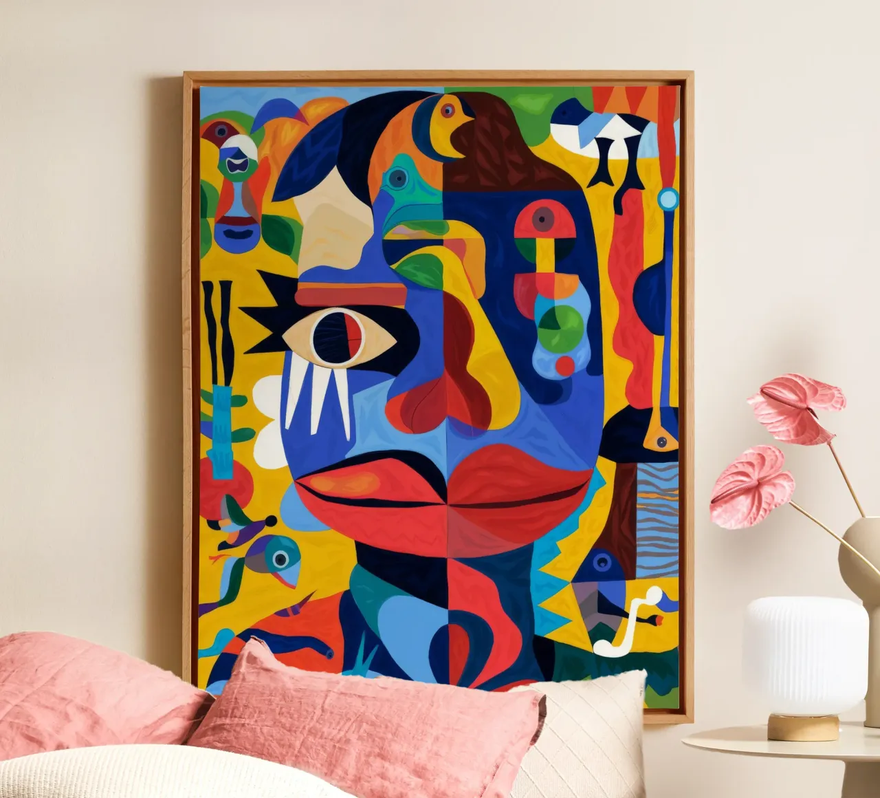 Gefragmenteerde gezichten canvas met Baklijst van Monarco Virtuoso