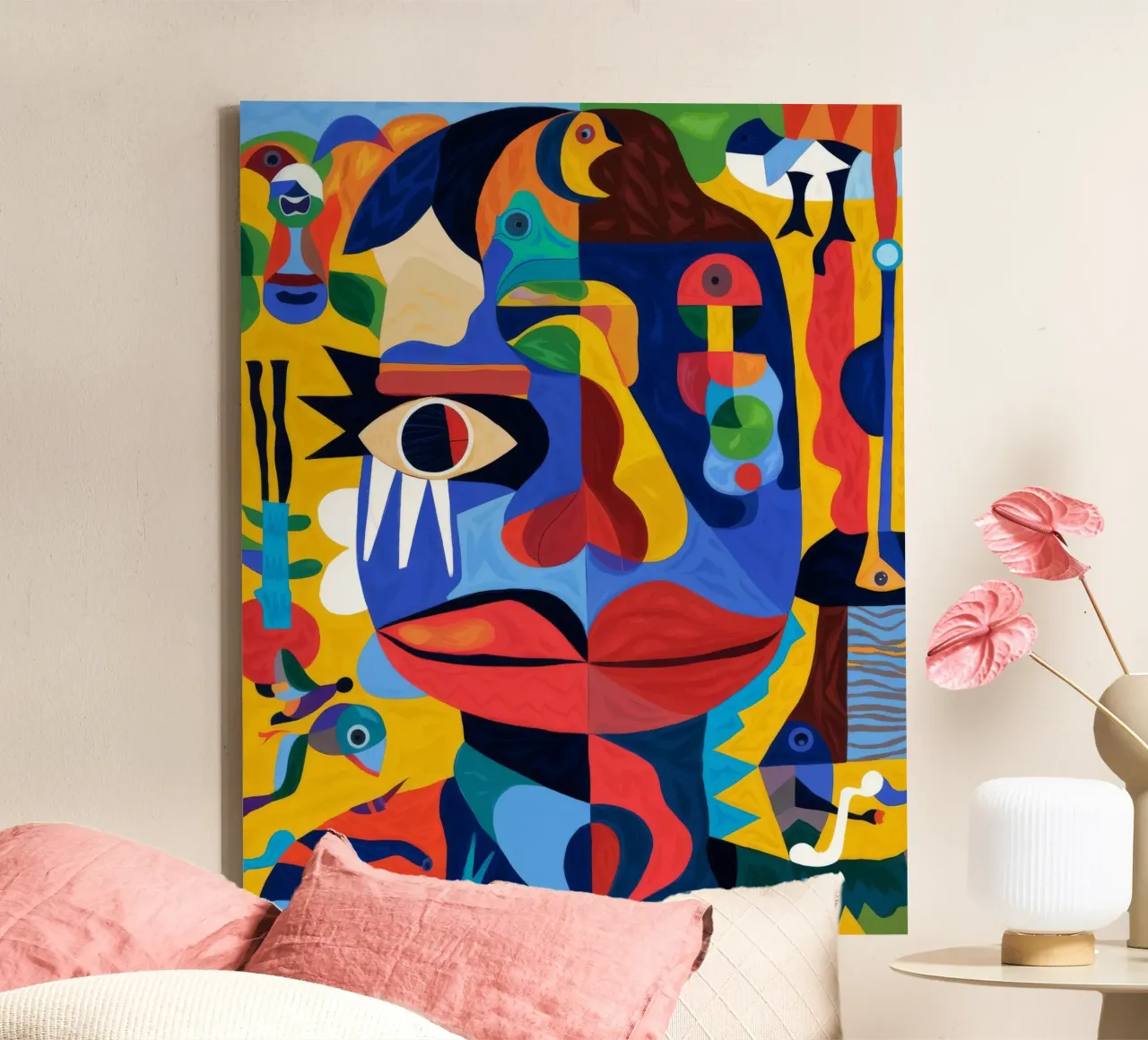 Gefragmenteerde gezichten canvas met Baklijst van Monarco Virtuoso