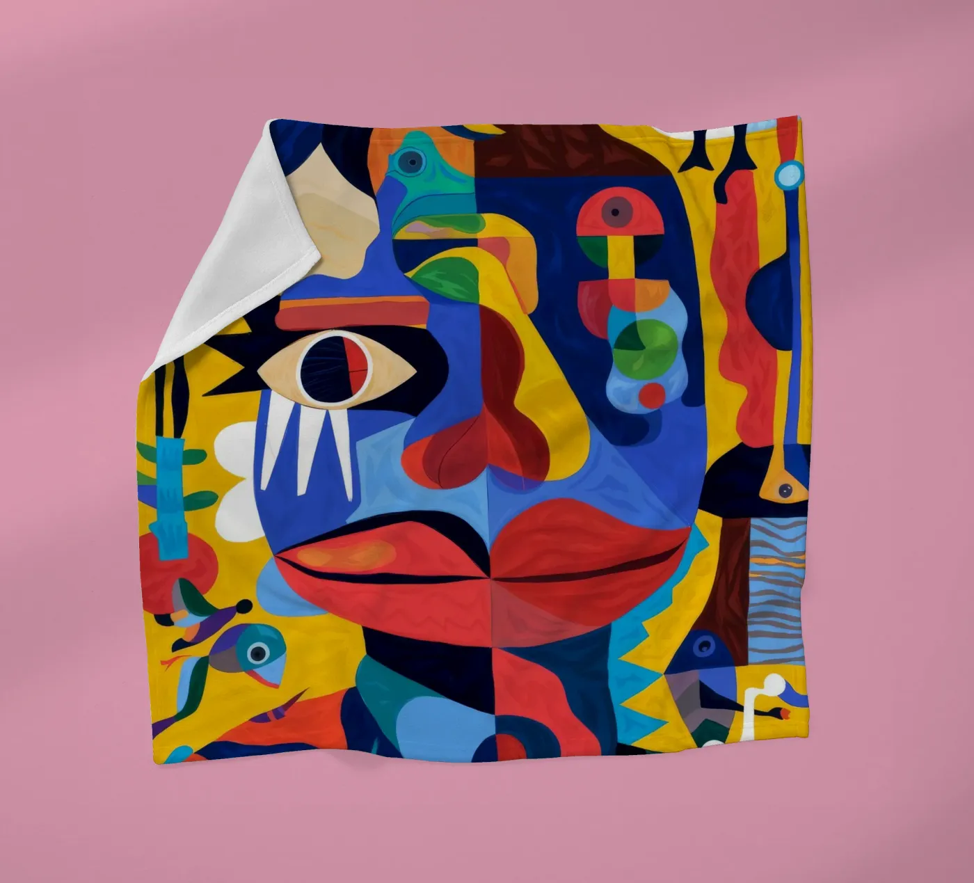 Fragmented Faces fleece blanket by Monarco Virtuoso
