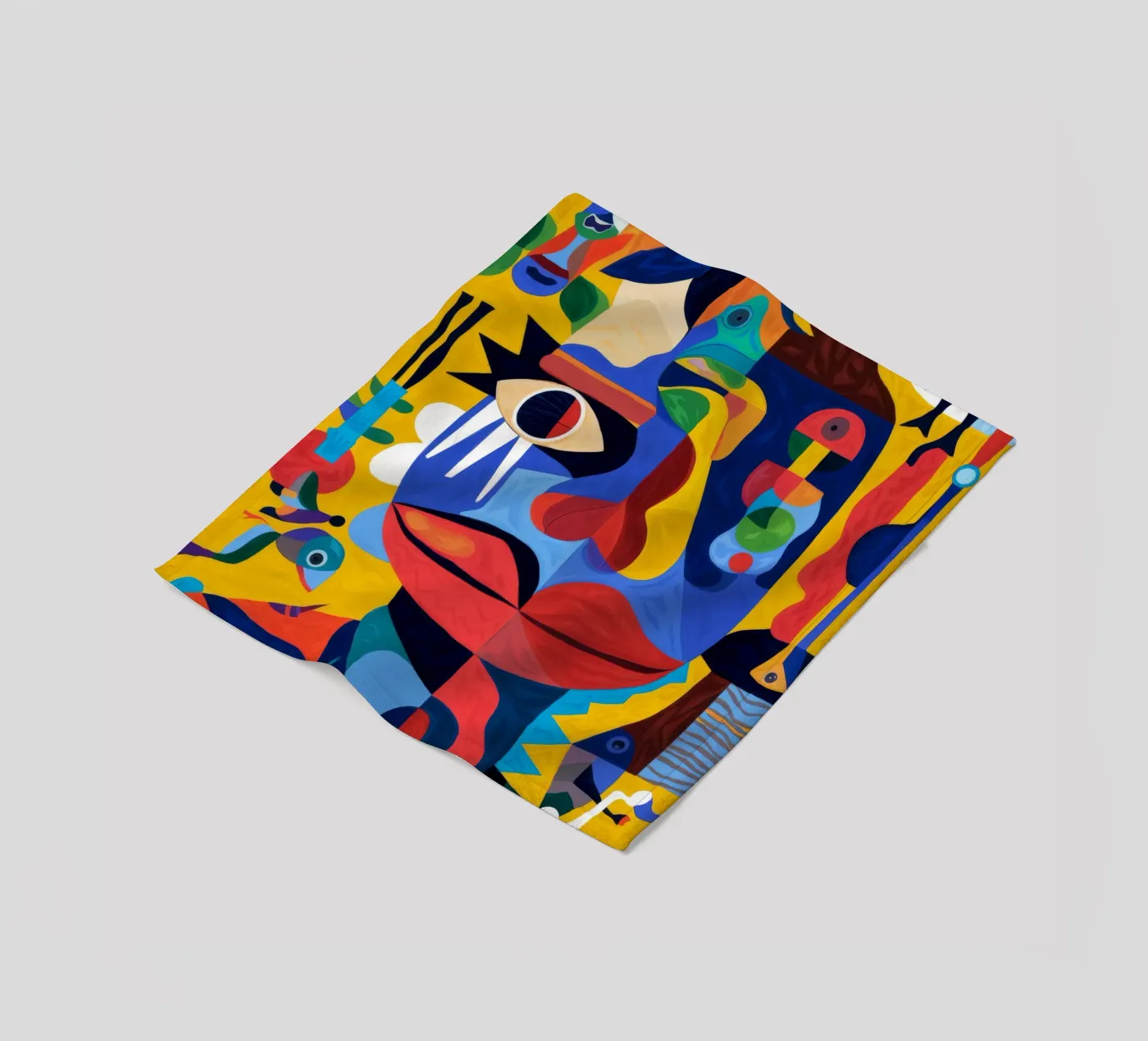 Fragmented Faces fleece blanket by Monarco Virtuoso