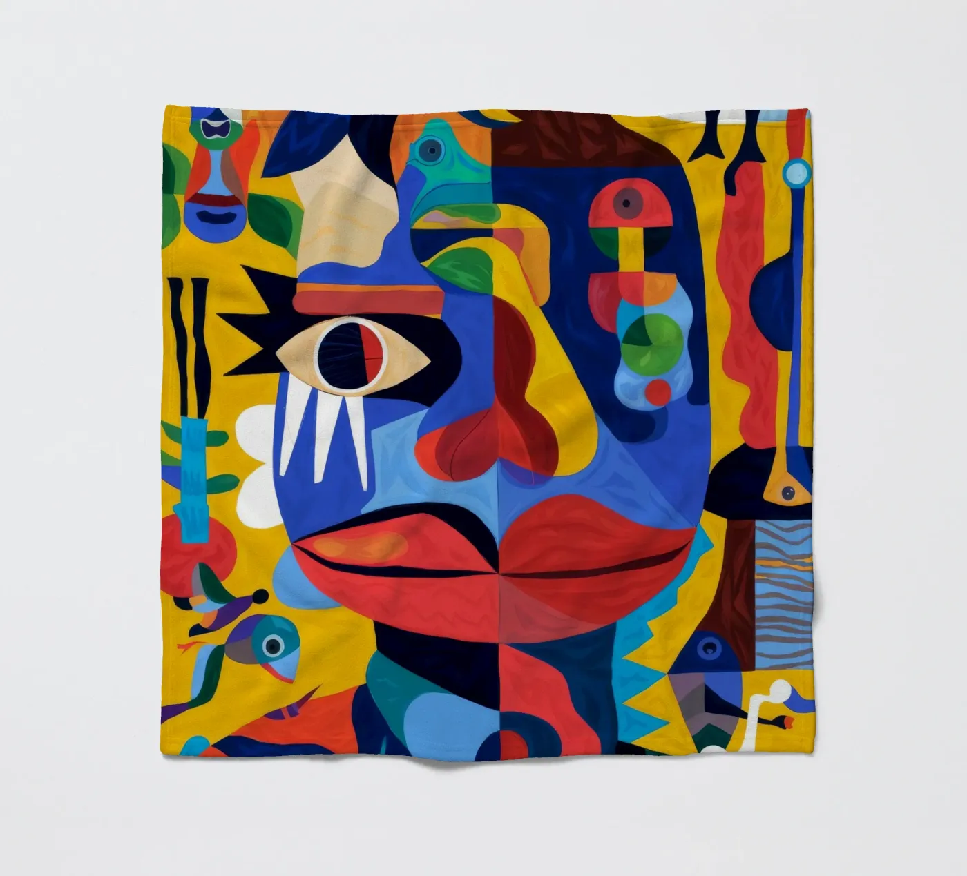 Fragmented Faces fleece blanket by Monarco Virtuoso