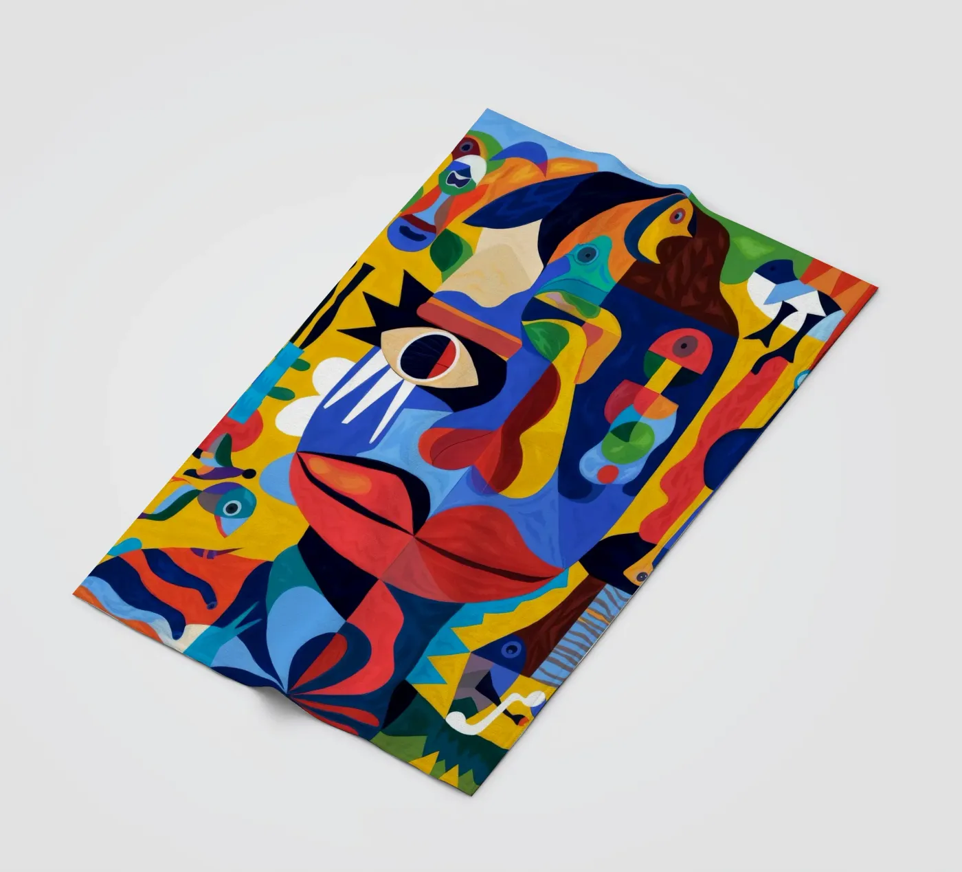Fragmented Faces fleece blanket by Monarco Virtuoso