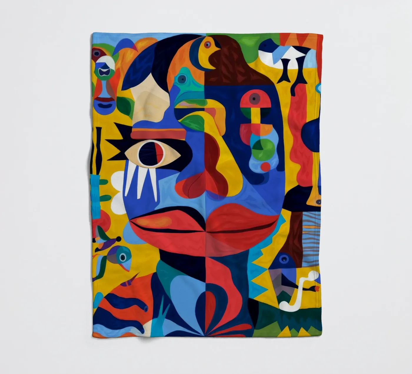 Fragmented Faces fleece blanket by Monarco Virtuoso