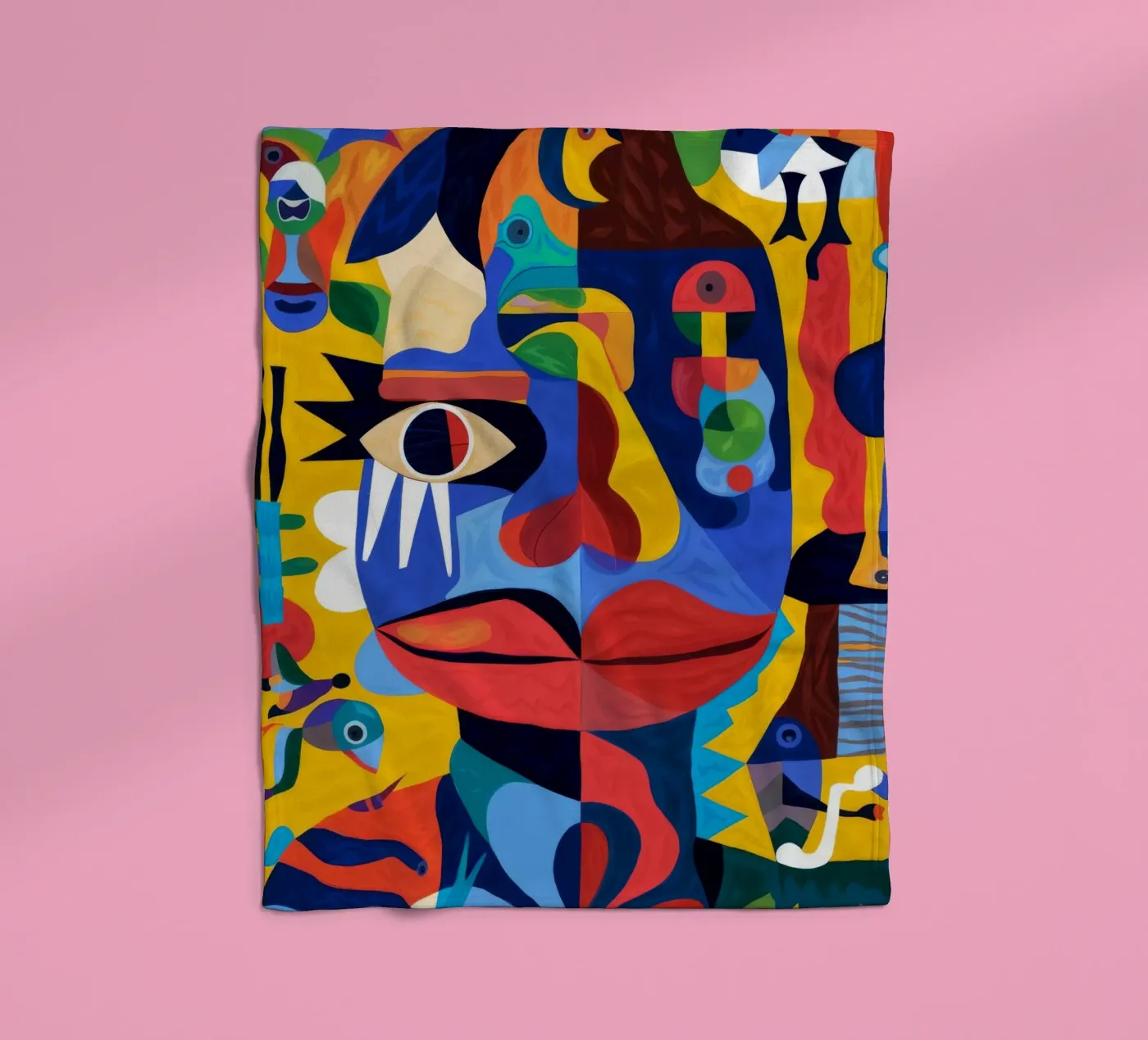 Fragmented Faces fleece blanket by Monarco Virtuoso