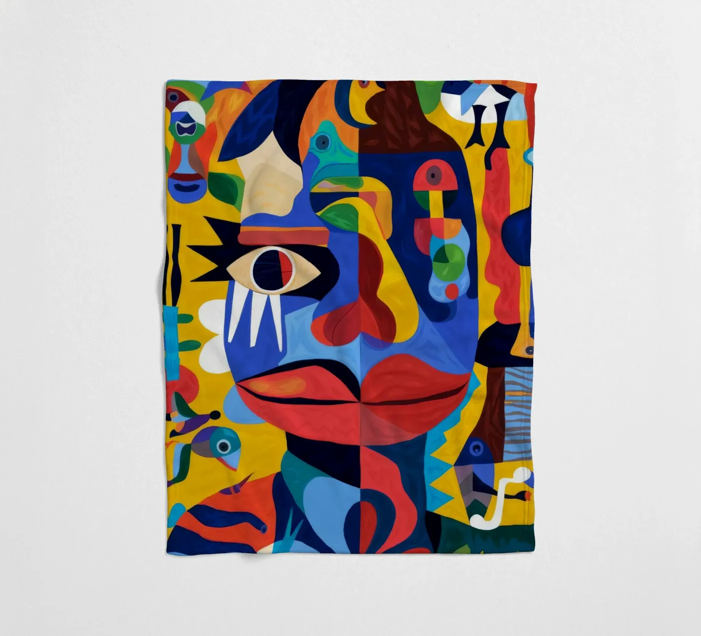 Fragmented Faces fleece blanket by Monarco Virtuoso