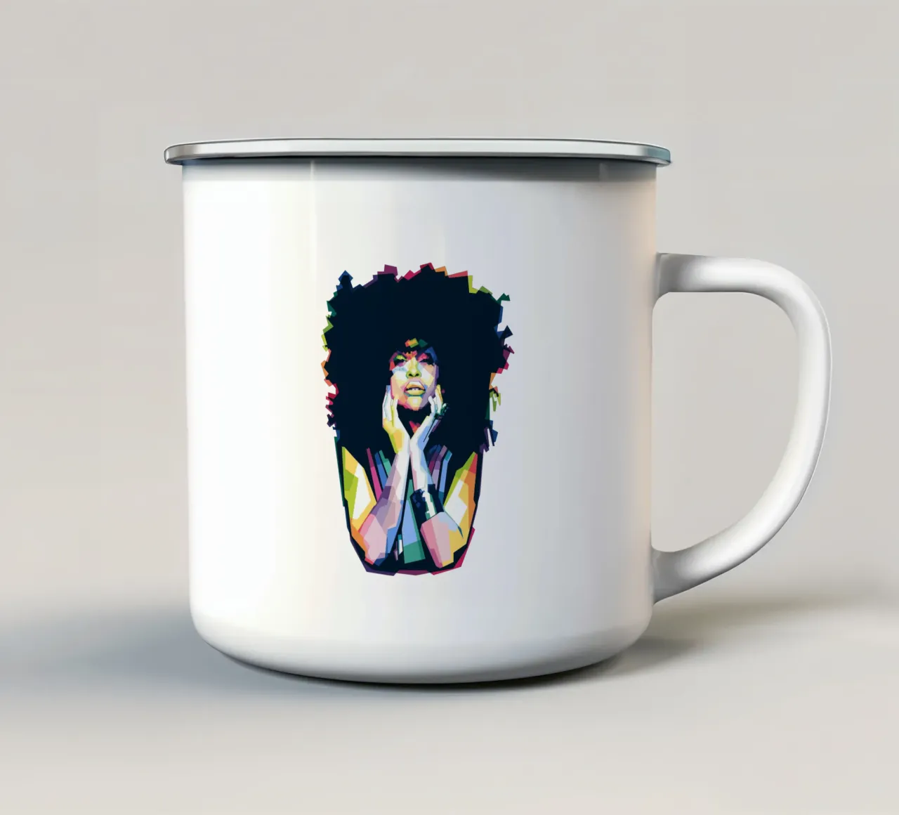 BADU tazza in smalto da Alkahfsmart