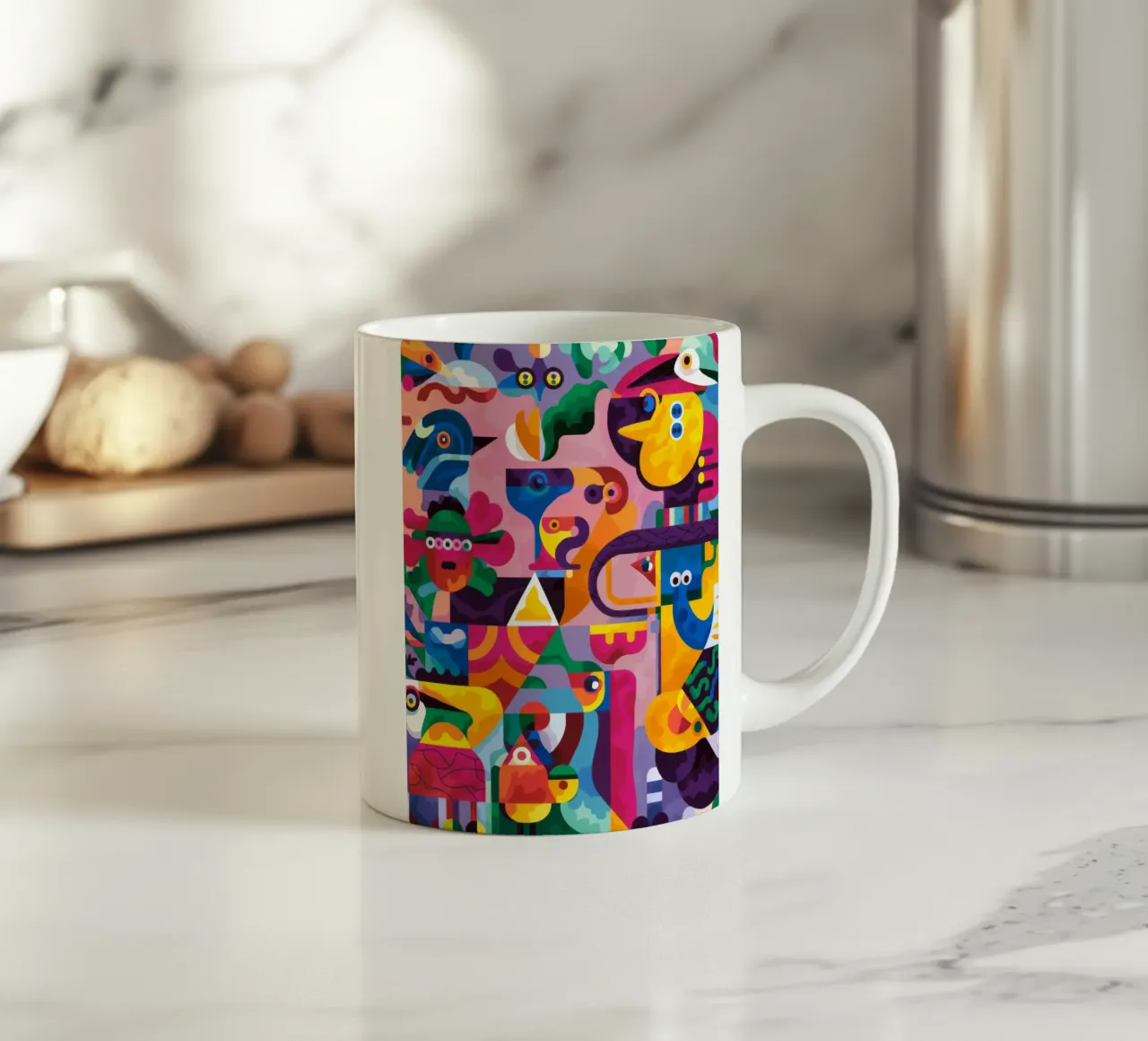 Vibrant Puzzle ceramic mug by Monarco Virtuoso