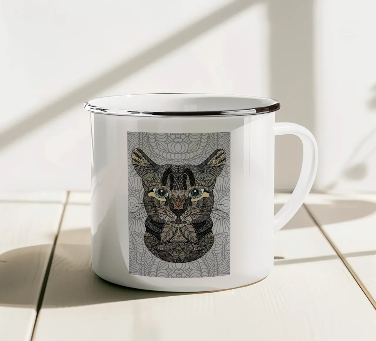 Tabby Cat emaille mok van Angelika Parker