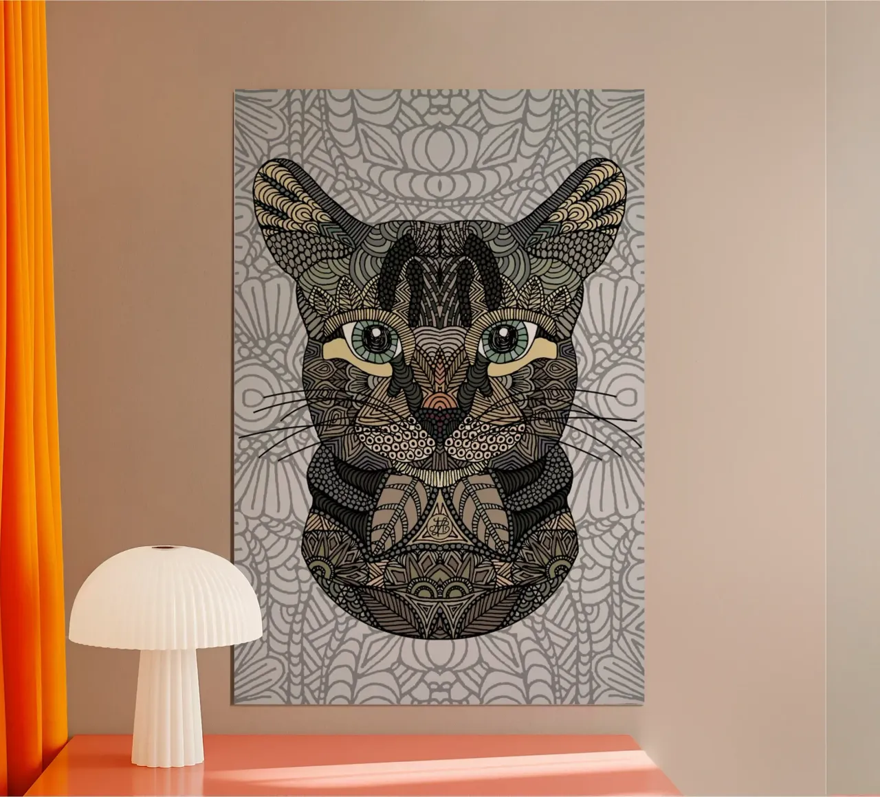 Tabby Cat poster con telaio in legno da Angelika Parker