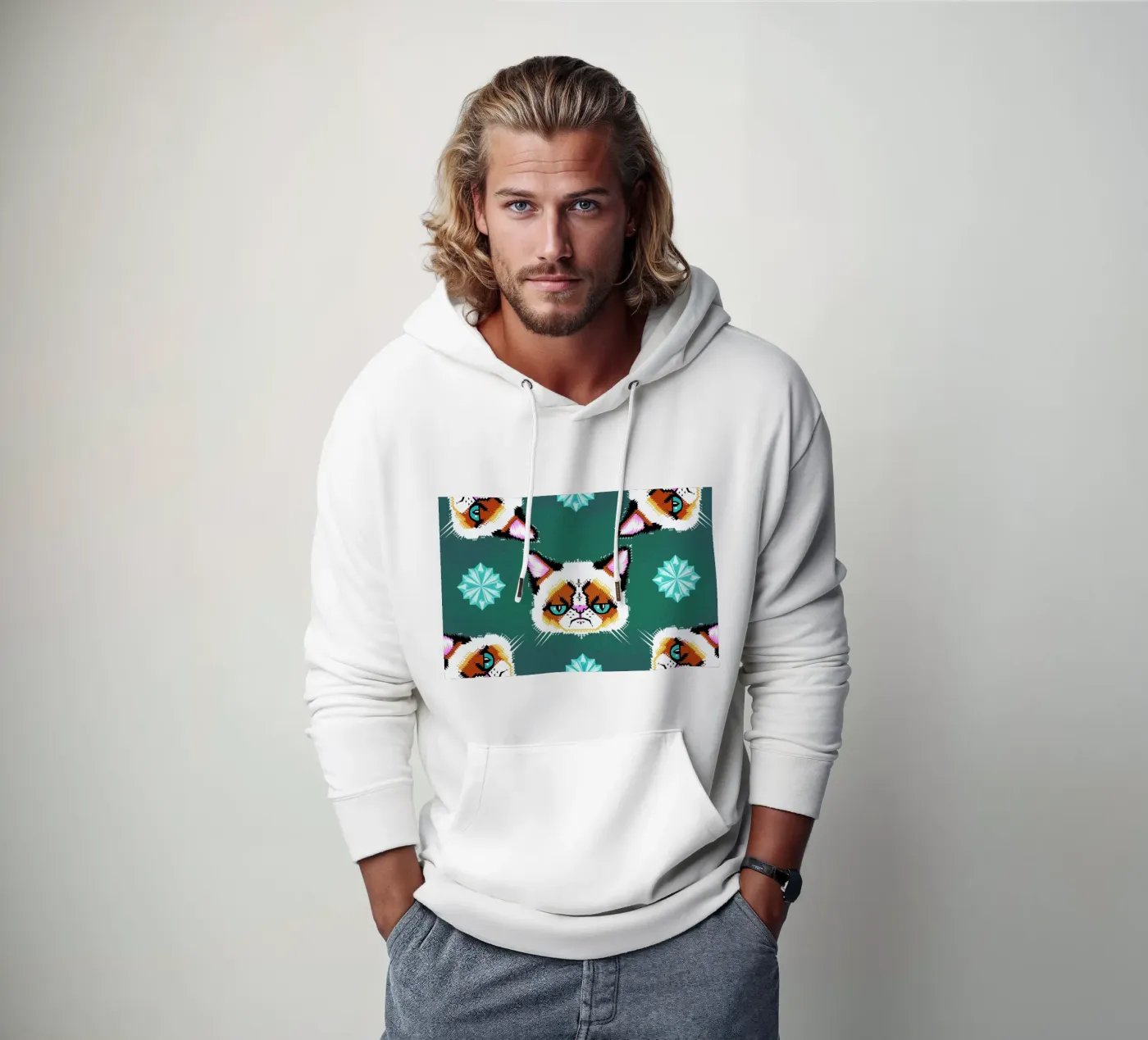 Grumpy Cat felpa con cappuccio da Chobopop