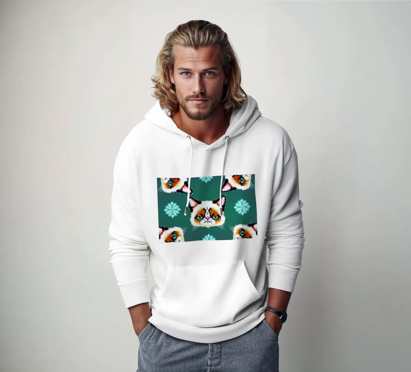 Grumpy Cat felpa con cappuccio da Chobopop