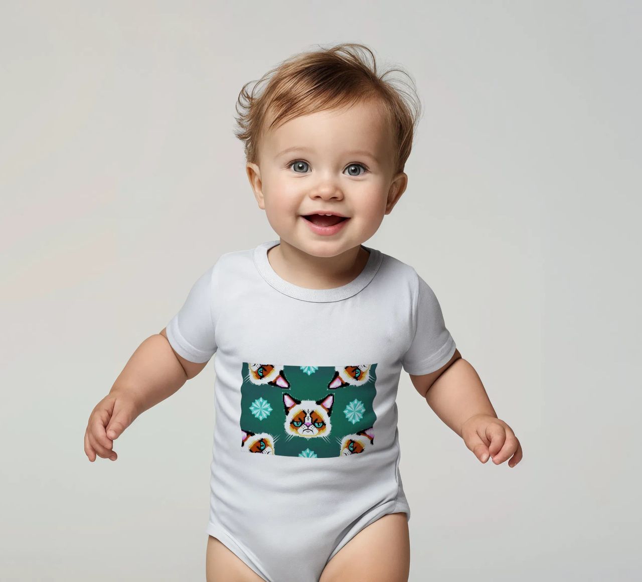Grumpy Cat body neonato maniche corte da Chobopop