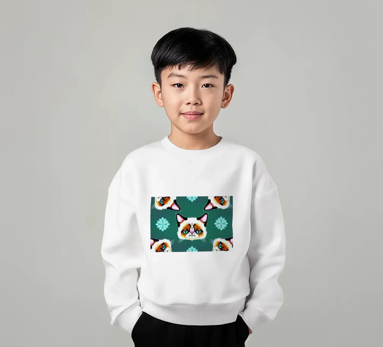 Grumpy Cat kids sweatshirt by Chobopop