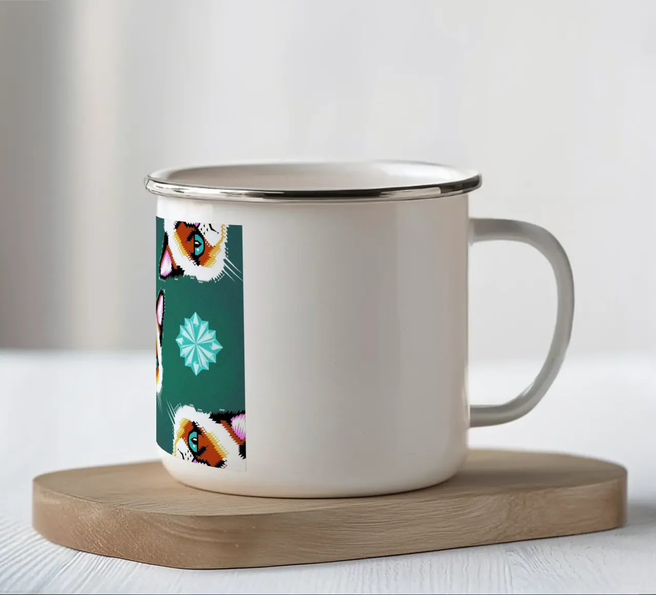 Grumpy Cat Emaille Tasse von Chobopop