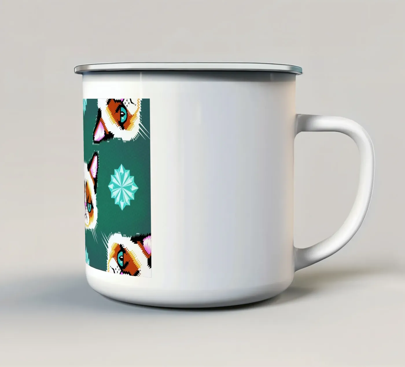 Grumpy Cat enamel mug by Chobopop