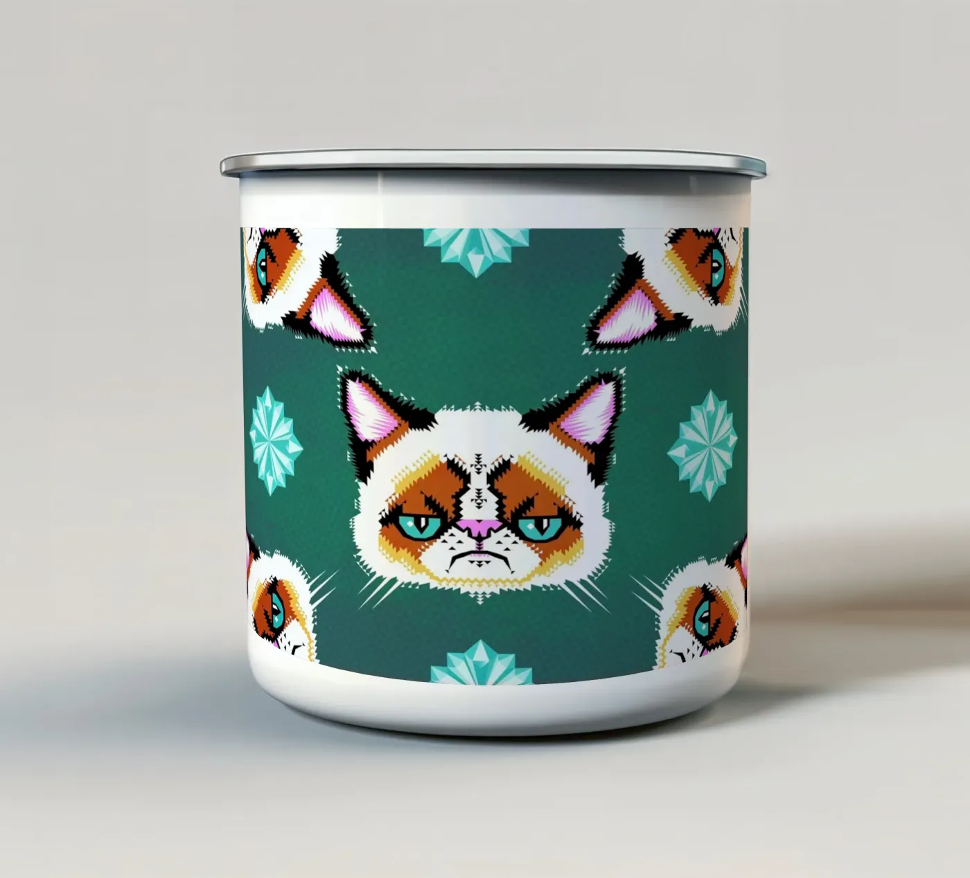 Grumpy Cat enamel mug by Chobopop