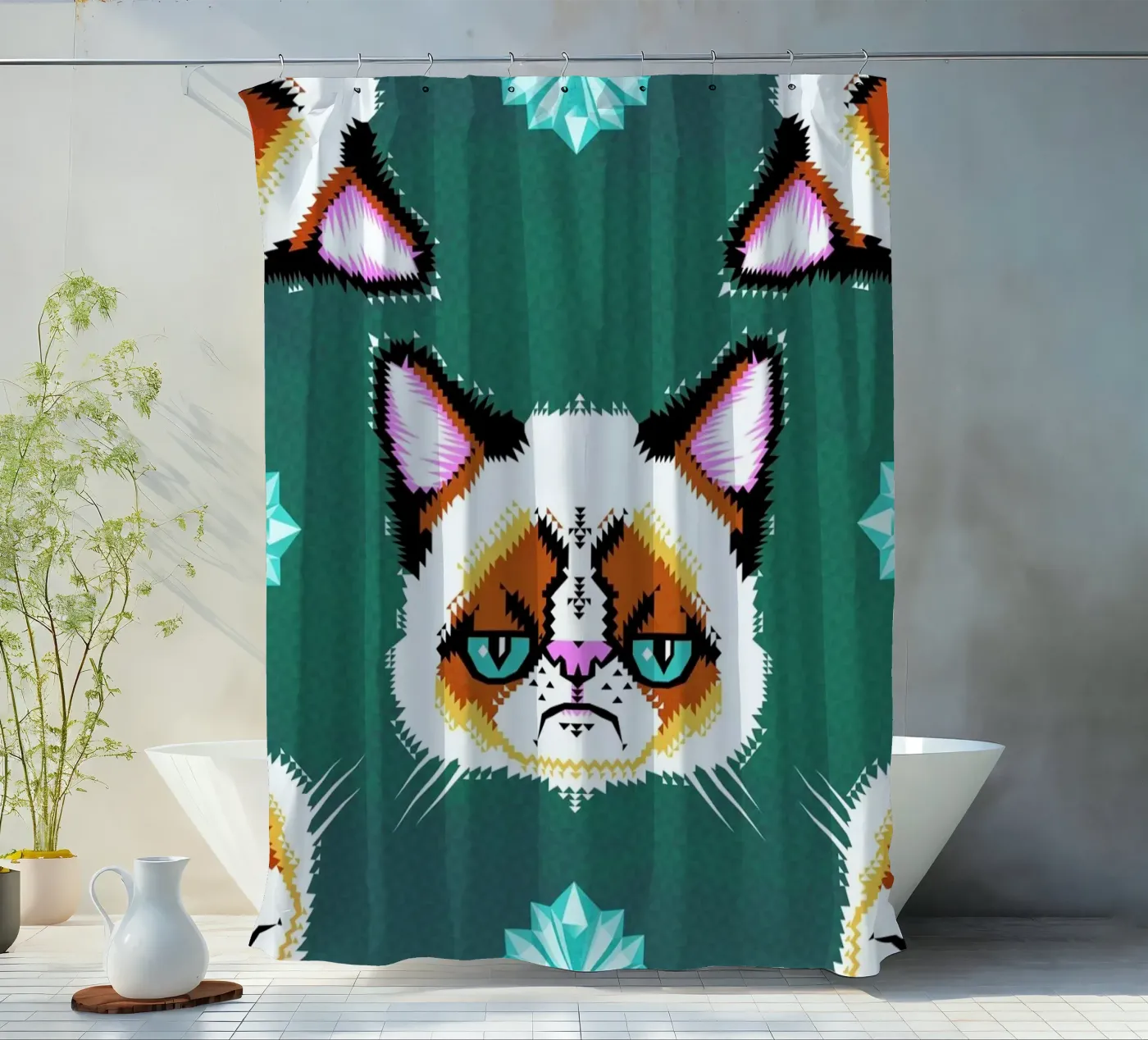 Grumpy Cat Duschvorhang von Chobopop