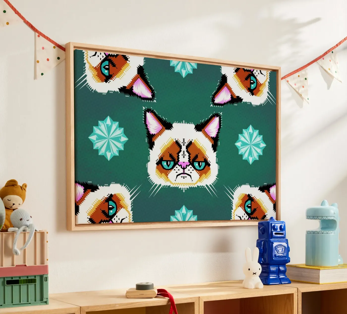 Grumpy Cat canvas van Chobopop