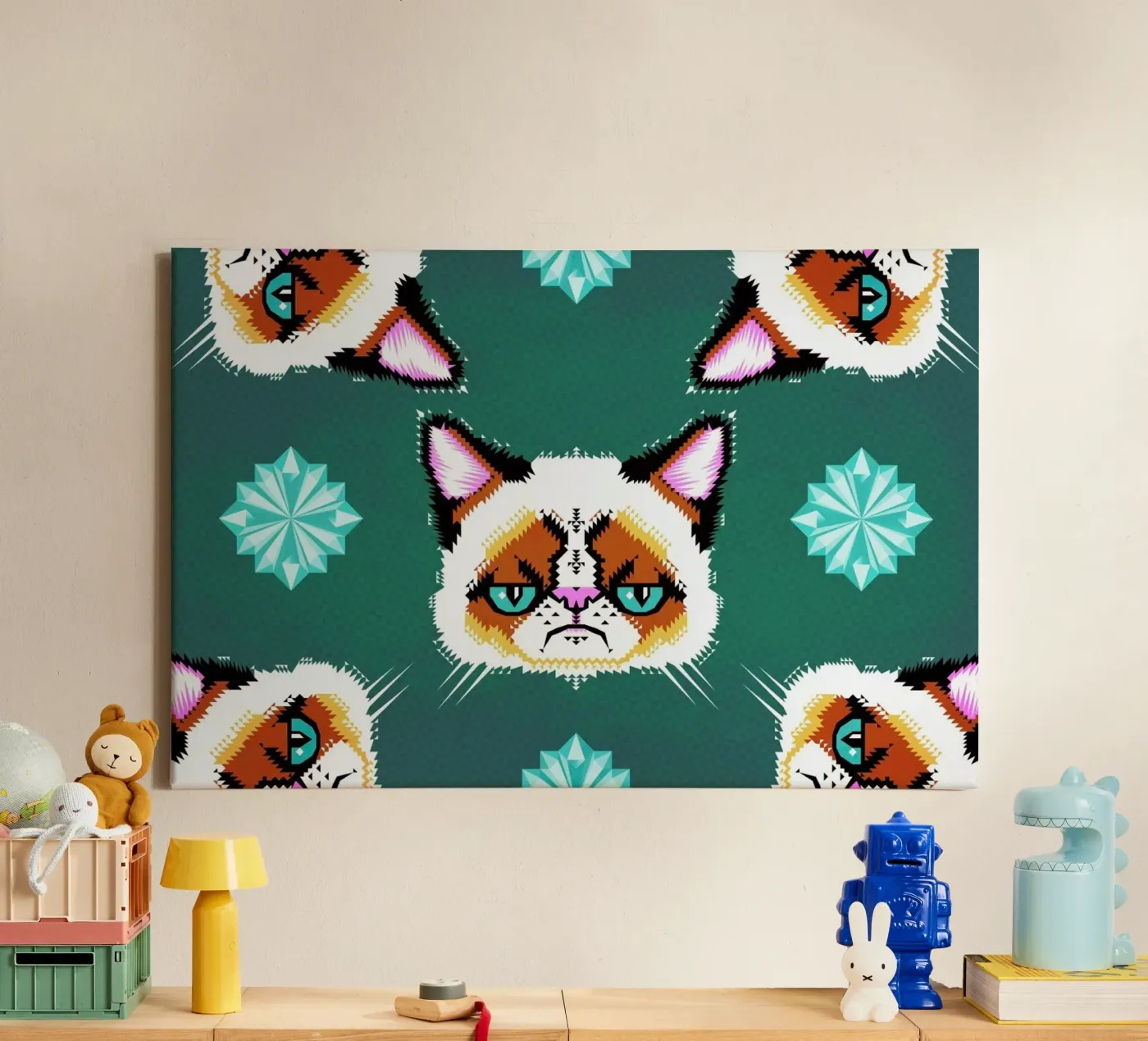 Grumpy Cat canvas van Chobopop