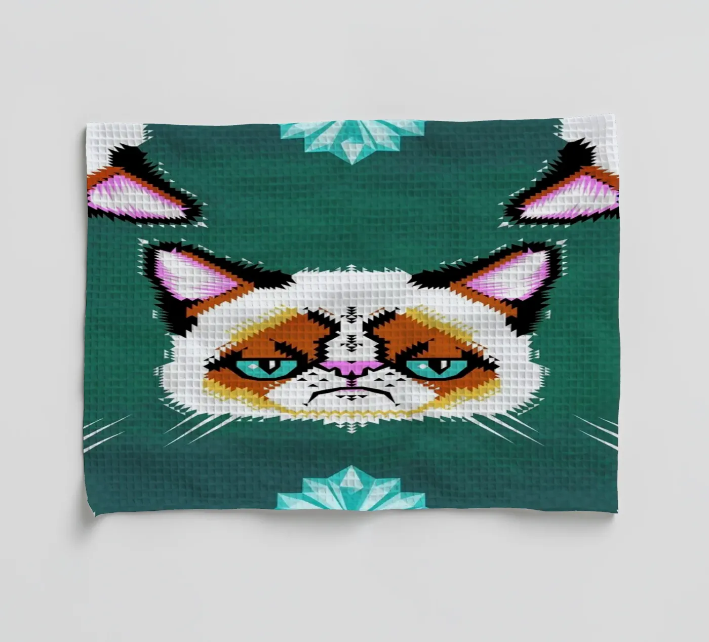 Grumpy Cat theedoek van Chobopop