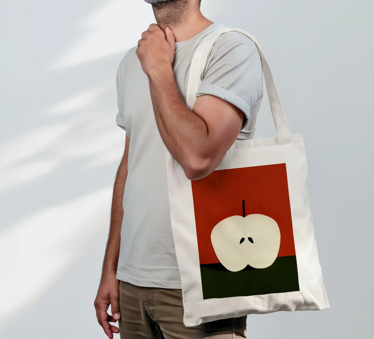 Half Red Apple borsa in juta da Rosi Feist