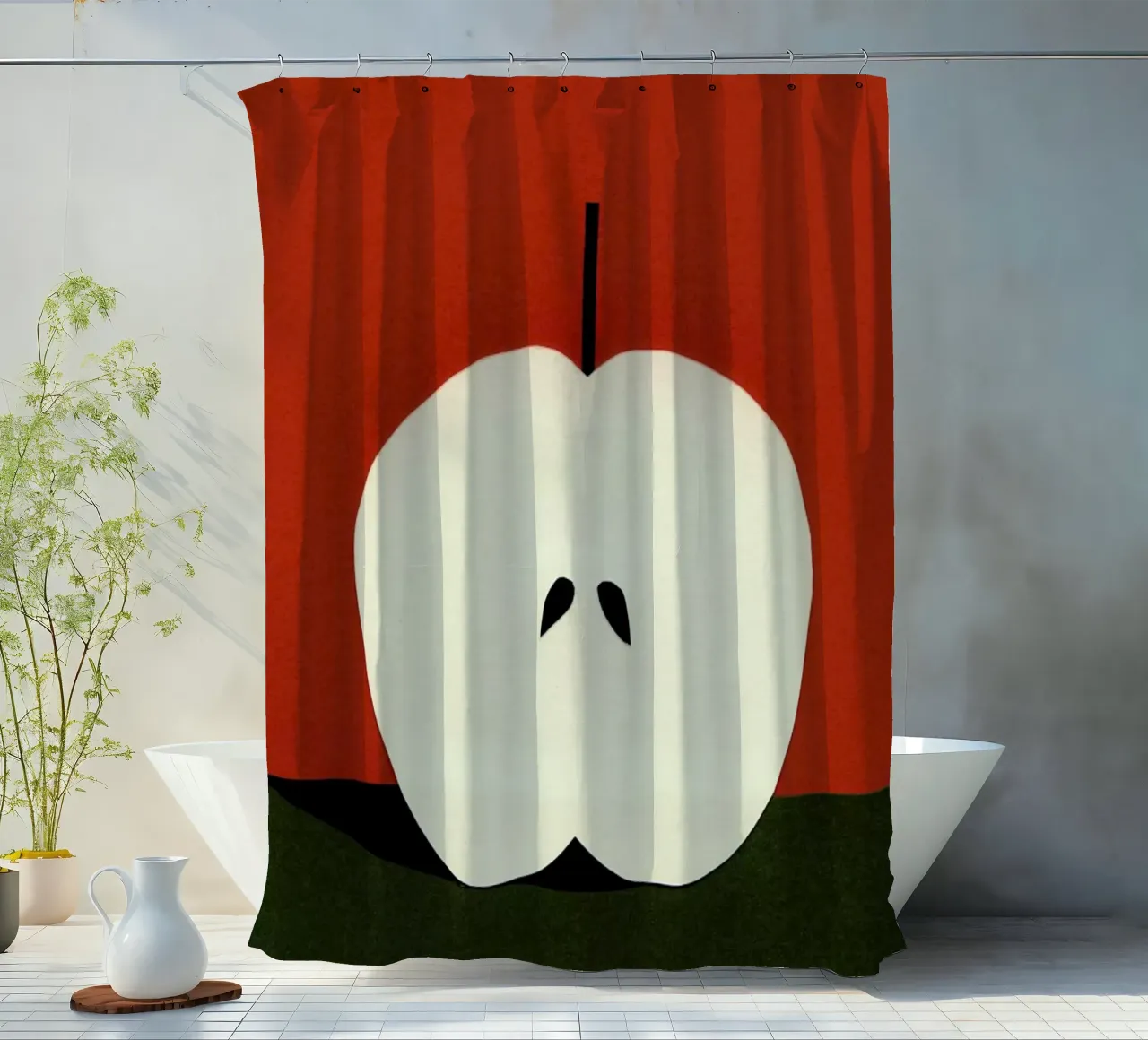Half Red Apple tenda da doccia da Rosi Feist