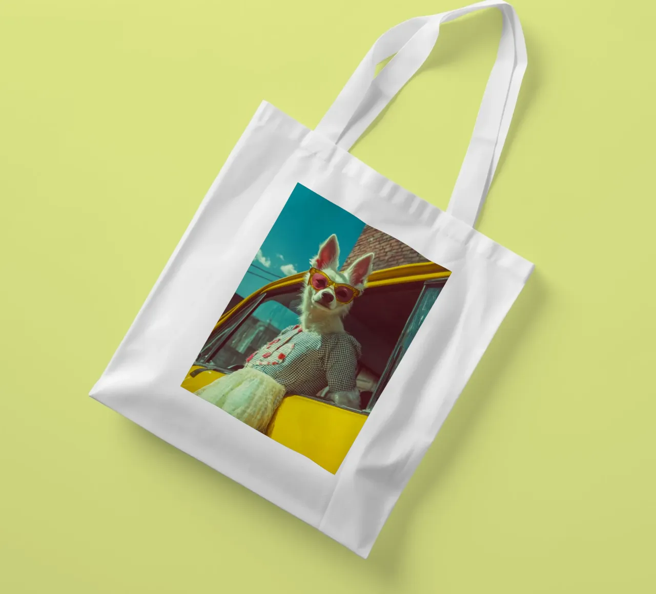 Bianca borsa in juta da Affiches Chien Originales – Dogland