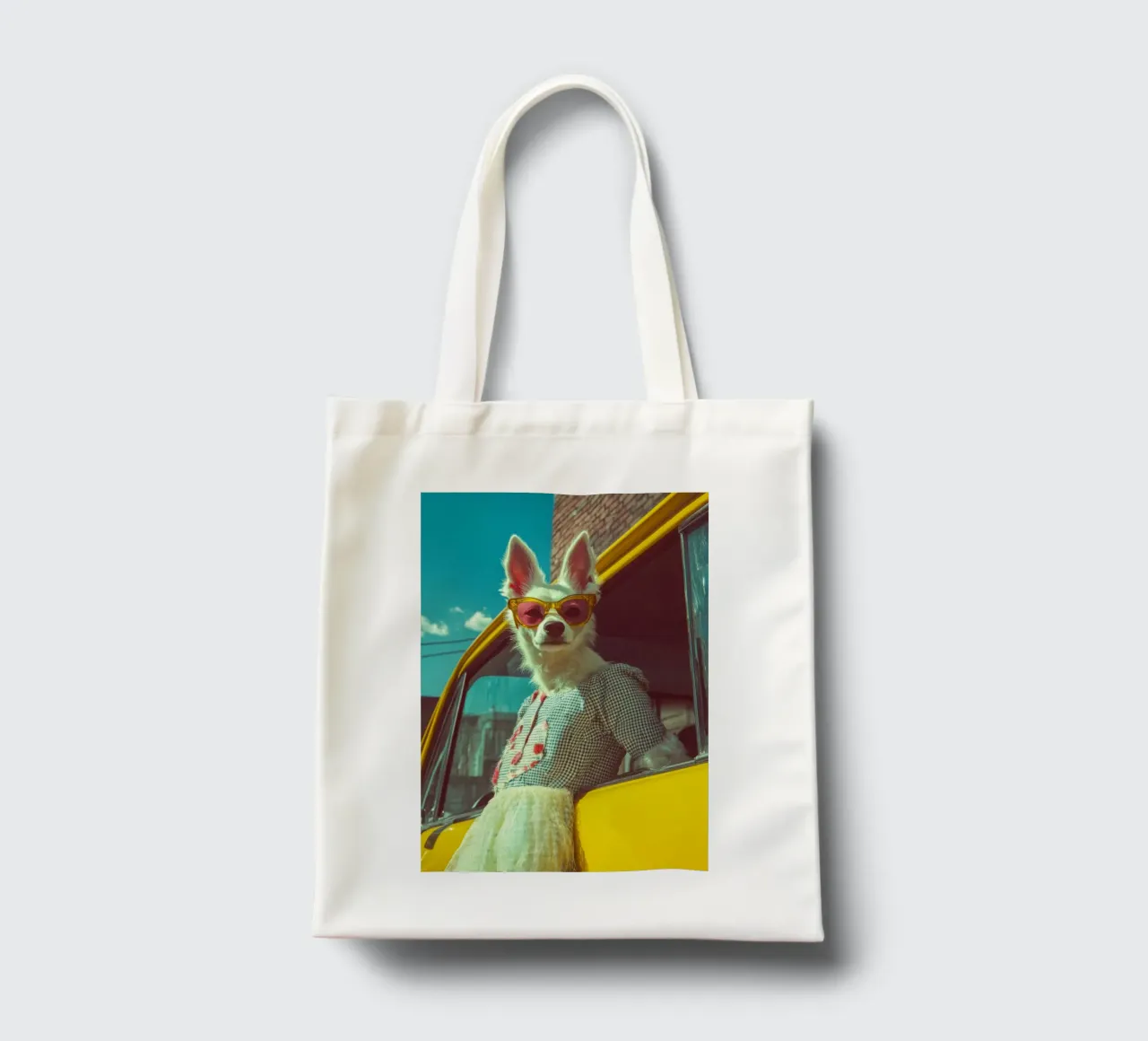 Bianca borsa in juta da Affiches Chien Originales – Dogland