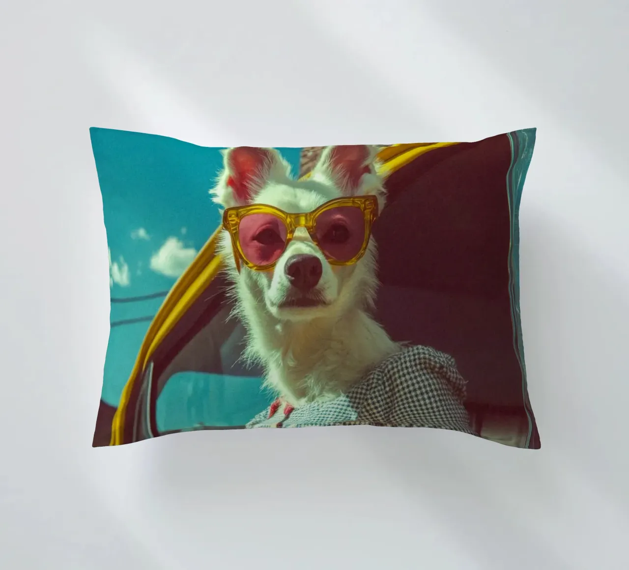 Bianca cuscino da Affiches Chien Originales – Dogland