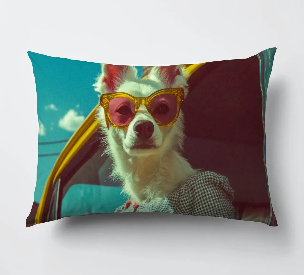 Bianca cuscino da Affiches Chien Originales – Dogland