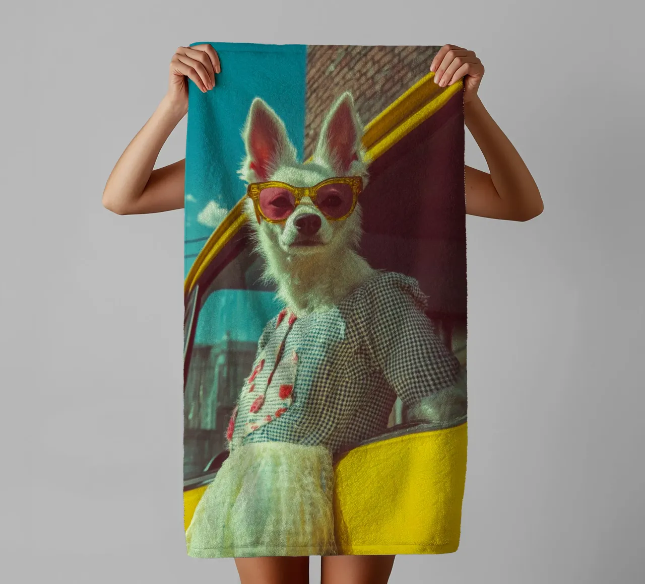 Bianca asciugamano da bagno da Affiches Chien Originales – Dogland