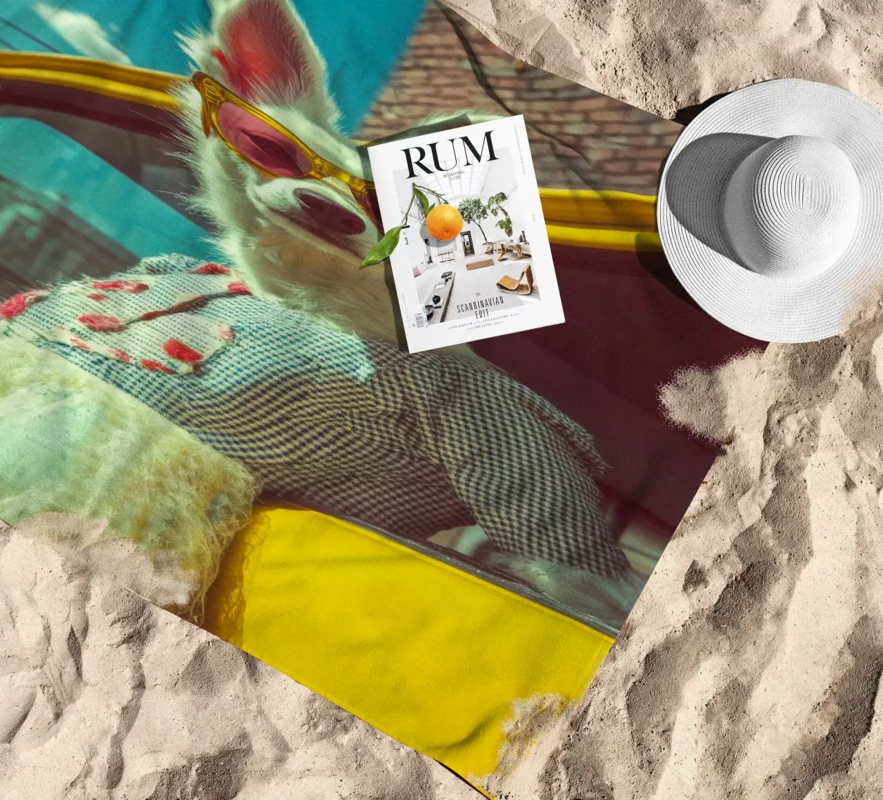 Bianca telo mare da Affiches Chien Originales – Dogland