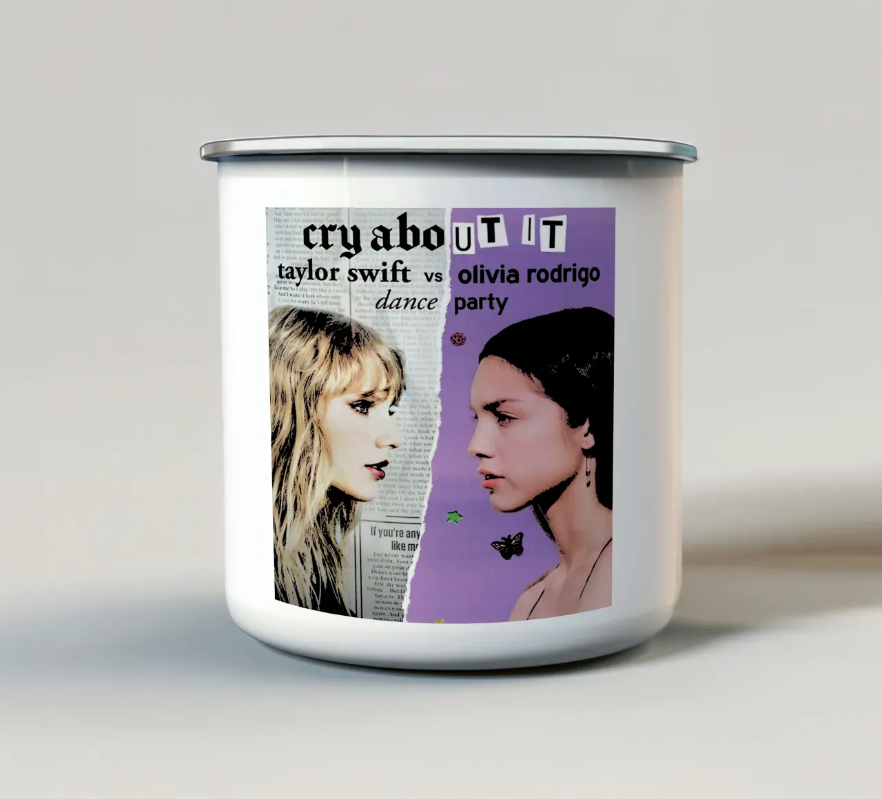 Taylor Swift e Olivia Rodriguez tazza in smalto da music soul