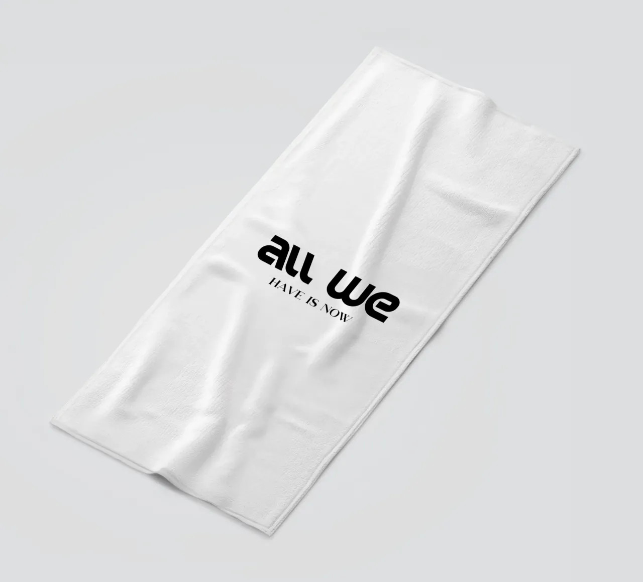 All We Have Is Now Elegant Minimalist Typography beach towel by YV TYPOGRAPHY