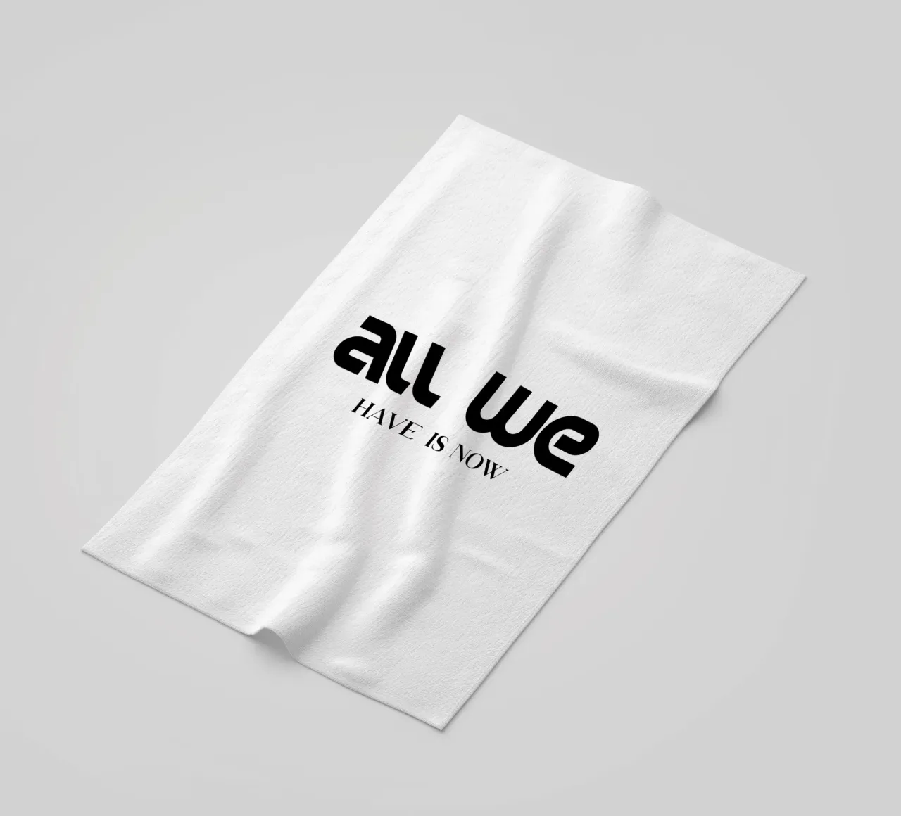 All We Have Is Now Elegant Minimalist Typography beach towel by YV TYPOGRAPHY